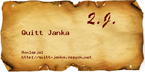 Quitt Janka névjegykártya